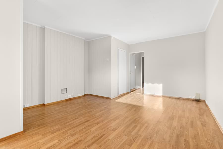 Wood-look plank flooring installed in a bright room